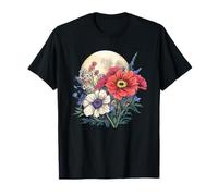 Ramo botánico de anémonas de Amapola y Flores de Luna Camiseta
