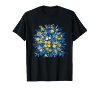 Ramo botánico Floral Azul limón cítrico Camiseta