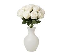 Ramo de 10 Rosas Blancas Artificiales Flor Eterna con Aspecto Natural