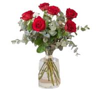 Ramo de 6 rosas rojas -FLORES NATURALES-ENTREGA EN 24 HORAS DE LUNES A SABADO