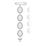 Ramo de boda blanco con dije de encaje ovalado para novia, fácil de hacer boutonniere para novio, talla única, como se describe