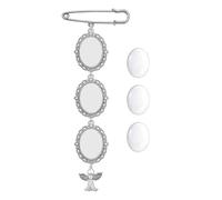 Ramo de boda blanco con dije de encaje ovalado para novia, fácil de hacer boutonniere para novio, talla única, como se describe