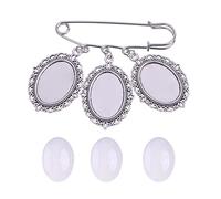 Ramo de boda con marco de encaje para hacer fotos, broche de cristal ovalado, talla única, como se describe