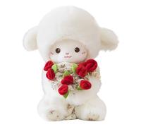 Ramo de cordero - Peluche rosa de algodón PP con sombrero magnético extraíble | Oveja lindo regalo para novia, mujer, niño | presente dulce para San Valentín y cumpleaños, decoración de peluche