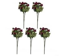 Ramo de crisantemo artificial de larga duración para acentos de corona de puerta delantera, postes de valla y bordes de camino de jardín (rosa oscuro)