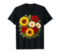 Ramo de Dalia y Cosmos de Girasol rústico de Verano Camiseta