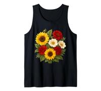 Ramo de Dalia y Cosmos de Girasol rústico de Verano Camiseta sin Mangas