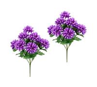 Ramo de dalias artificial, juego de 2 unidades, ramo de flores artificiales, ramo de flores de seda, ramo de flores, arreglos florales, arbustos, ramos de flores bouquet de flores bouquet de flores