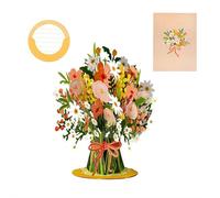 Ramo de flores 3D para el día de la madre, tarjeta P-op Up con notas y sobres, tarjeta de San Valentín, recuerdo de flores para siempre, regalo del día de la madre, cumpleaños, ponte bien