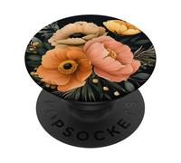 Ramo de flores anémonas en rosa y naranja PopSockets PopGrip Adhesivo