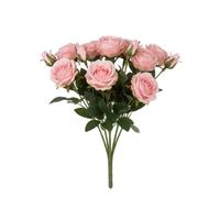 Ramo de Flores Artificiales - 10 Rosas Rosas con Apariencia Natural