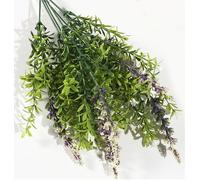 Ramo DE Flores Artificiales, Blanco, Morado, Polietileno+Hierro, Realista, Puro Y Elegante, para Crear FÁCILMENTE UN Ambiente ROMÁNTICO Y Elegante (Verde-Morado 36cm)