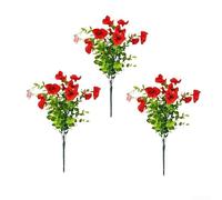 Ramo de flores artificiales con hojas de eucalipto y petunias para centros de mesa de boda, decoración del hogar y uso en estudio(2)