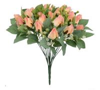 Ramo de flores artificiales con tulipanes y rosas de seda para decoración de mesa de boda, decoración de repisa del hogar y sesiones de fotos profesionales (A)