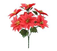 Ramo de flores artificiales de arbustos para Navidad, árbol de Navidad, vacaciones, boda, decoración del hogar, regreso a casa, flor de mamá (rosa intenso, talla única)