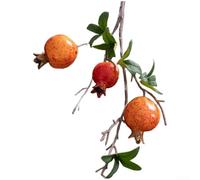 Ramo de flores artificiales de granada de tres cabezas para decoración del hogar y boda, accesorios de fotografía, estilo de eventos al aire libre, construcción de espuma (naranja)