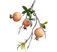 Ramo de flores artificiales de granada de tres cabezas para decoración del hogar y boda, accesorios de fotografía, estilo de eventos al aire libre, construcción de espuma (rosa)