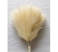 Ramo de flores artificiales de hierba de las pampas de 42 cm para decoración del hogar, boda, jarrón, decoración de jarrón, flores de junco, color amarillo oscuro