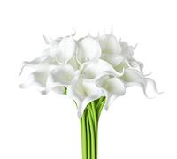 Ramo de Flores Artificiales de látex de Tacto Real para decoración del hogar, Boda, Fiesta, 20 Unidades