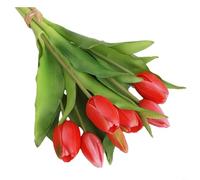 Ramo de flores artificiales de poliuretano de tacto real de 7 tallos para centros de mesa de boda, decoración del hogar, oramentos, regalos de primavera, Pascua, escritorio de oficina, jarrón de sala