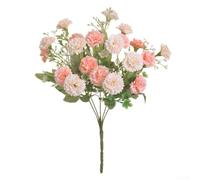 Ramo de flores artificiales de seda de un solo tallo floral para dormitorio, sala de estar, oficina, boda, fiesta, centro de mesa (beige)