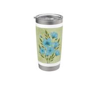 Ramo de flores azules Vaso térmico de acero inoxidable de doble pared