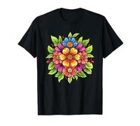 Ramo de Flores Boho Colorido Mandala patrón Floral Camiseta