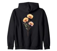 Ramo de Flores de Amapola de California con diseño botánico Sudadera con Capucha