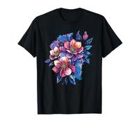 Ramo de Flores de Galaxia con Estampado Floral de Acuarela cósmica Camiseta