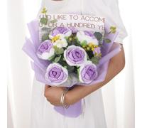 Ramo de flores de gancho de día de San Valentín