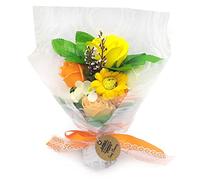 Ramo de flores de jabón en caja (Naranja) - Utiliza sus pétalos para un baño relajante - Regalo original para el Día de la Madre, San Valentín, cumpleaños