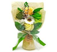Ramo de flores de jabón en caja (Verde) - Utiliza sus pétalos para un baño relajante - Regalo original para el Día de la Madre, San Valentín, cumpleaños