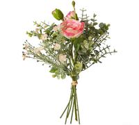 Ramo de flores de loto artificiales de mano con seda para boda, decoración nupcial y estilo de hogar o evento (rosa rosa)