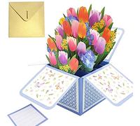 Ramo de Flores Emergente Tarjetas de Felicitación 3d Pop Up Tarjetas Felicitacion Cumpleaños para Hombres y Mujeres Familias Amantes Amigos y Niños (Estilo A6)