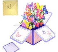 Ramo de Flores Emergente Tarjetas de Felicitación 3d Pop Up Tarjetas Felicitacion Cumpleaños para Hombres y Mujeres Familias Amantes Amigos y Niños (Estilo A5)