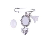 Ramo de flores para boda, con diseño de flores y texto en inglés "Mother of the Groom" con colgante de corazón, para recuerdo, One Size, como se describe