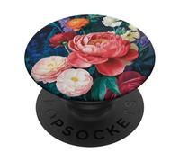 Ramo de flores pictórica con coloridas flores de peonía PopSockets PopGrip Adhesivo