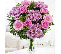 Ramo de Flores Rosadas llenas de Perfección - Perfecto Regalo - Flores Frescas para Cumpleaños o Día de la Madre - Arreglo de Lujo con Entrega al Día Siguiente - Sorpresa Elegante para Ella