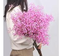 Ramo de flores secas de aliento para bebés, 17.2 pulgadas, más de 2500 flores rosas, ramas naturales de Gypsophila para boda, decoración de jarrón de mesa, corona floral, decoración de fiesta de