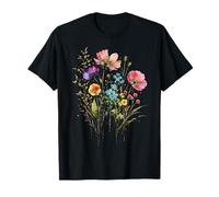 Ramo de Flores Silvestres Acuarela Floral Flores botánicas Camiseta