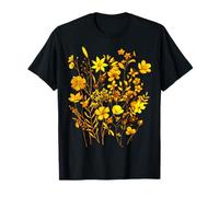 Ramo de Flores Silvestres Amarillas Botánica Vintage Camiseta