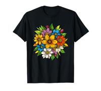Ramo de Flores Silvestres Coloridas Margaritas Primavera jardín florece Camiseta
