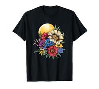 Ramo de Flores Silvestres Iluminado por el Sol Daisy Zinnia Poppy Bloom Camiseta