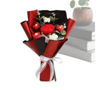 Ramo De Flores - Tejido, 11,81 Pulgadas, Ramo De Gancho, Hecho A Mano | Ramos De Rosas, Arreglo Floral Decorativo Para El Hogar, Boda, Cumpleaños, San Valentín, Regalo, Y