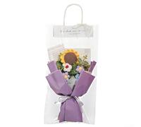 Ramo de ganchillo de girasol para decoración navideña neutra que se adapta a celebraciones durante todo el año y GatFor Herings (morado)