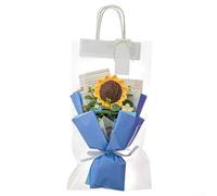 Ramo de ganchillo de girasol para decoración navideña neutra que se adapta a celebraciones durante todo el año y GatFor Herings (azul)