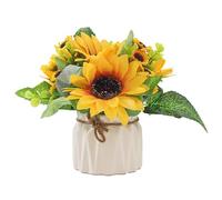 Ramo de girasol artificial - Flores de seda falsas realistas | Arreglo floral decorativo para cocina, dormitorio, patio y sala de estar, vibrante fiesta de giras de girasoles, evento de vacaciones, to