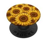 Ramo de Girasol en Forma de corazón romántico Floral botánico PopSockets PopGrip Adhesivo