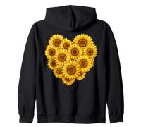 Ramo de Girasol en Forma de corazón romántico Floral botánico Sudadera con Capucha