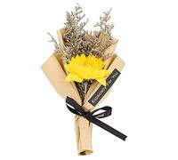 Ramo de Girasol, Flores secas Naturales, decoración de Boda, Planta de Interior, decoración del hogar, Rosa, Amarillo, 25cm, 20g (S Amarillo 24 Astronauta)